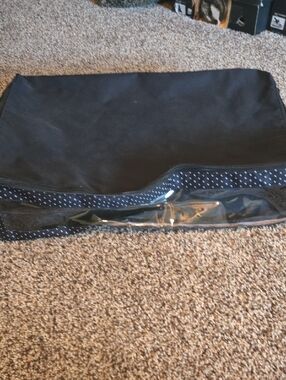 ThirtyOne Brand Black Polka Dot Organizer Tote, Underbed Size 15"x21"